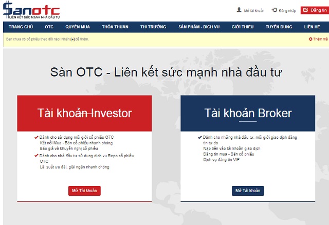 Sàn SanOTC.com chính thức thành lập từ cuối năm 2006